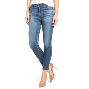 Citizens of Humanity Rocket High Rise Skinny Crop Blue Stretch Jeans Sz 24